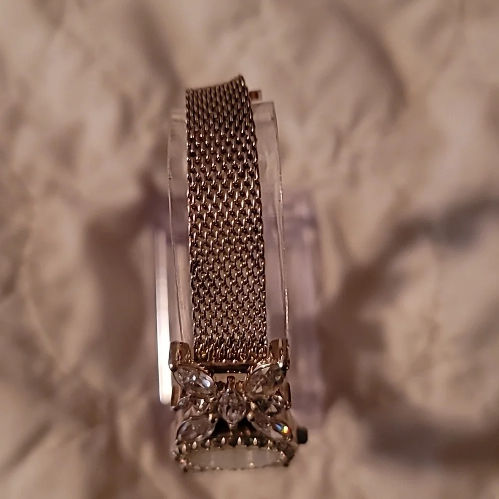 Lenox 925 Sterling Silver Stainless‎ Steel CZ Butterfly Watch Mesh Band Stunning